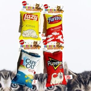 Lays Doritos Cape Cod Fritos kitty catnip toy chips bundle 4 total funny new